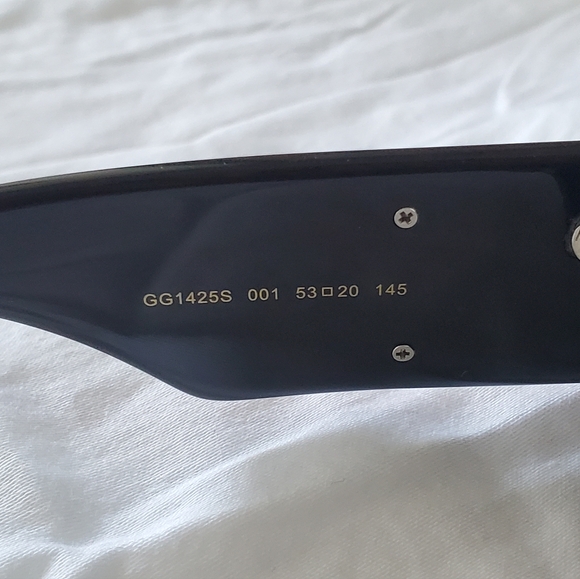 Gucci GG1425S 001 Sunglasses Black Grey Rectangle Unisex GG 1425S - Picture 5 of 11
